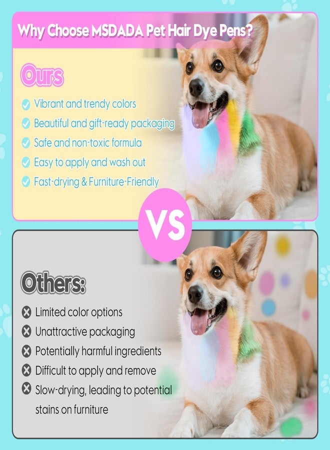 MSDADA Washable Dog Hair Dye Paint Temporary Pet Fur Markers Dog Safe Hair Color Crayons for Small to Large Boy & Girl Puppy Stuff Accessories, Funny Birthday to Cat Lovers (10 Pcs) - Image 3
